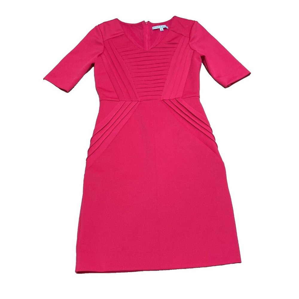 Antonio Melani Barbie Hot Pink Dress Womens Size 0 Short Elbow Sleeve Scuba